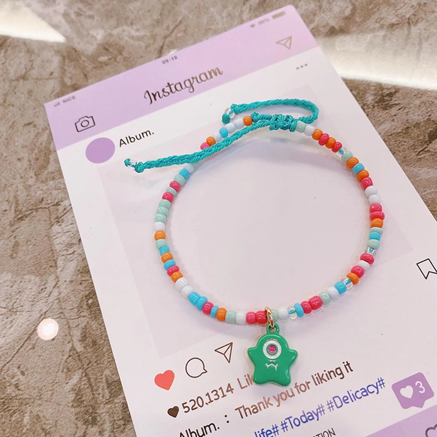 10 Styles Rice Beads Handmade Beaded Elastic Woven Fun One-Eyed Monsters Jewelry Multicolor Jewelry