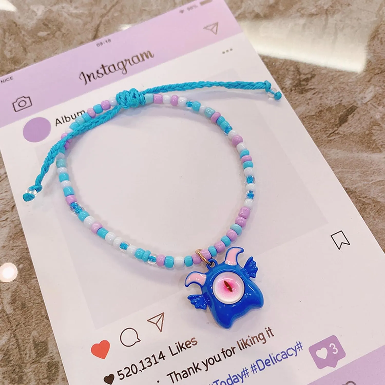 10 Styles Rice Beads Handmade Beaded Elastic Woven Fun One-Eyed Monsters Jewelry Multicolor Jewelry