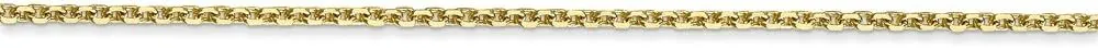 10k Yellow Gold 1.3mm Solid Diamond-Cut Cable Chain Necklace - with Secure Lobster Lock Clasp