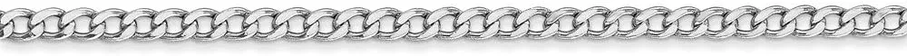 14k White Gold 2.5mm Curb Cuban Link Chain Necklace - with Secure Lobster Lock Clasp