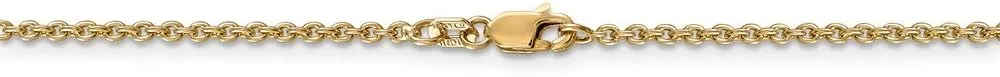 14k Yellow Gold 1.8mm Solid Cable Chain Necklace - with Secure Lobster Lock Clasp