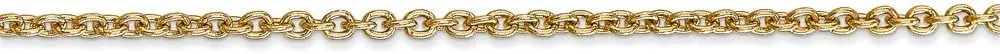 14k Yellow Gold 2.2mm Solid Cable Chain Necklace - with Secure Lobster Lock Clasp