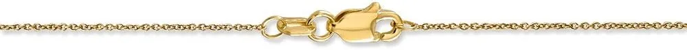 14k Yellow Gold .75mm Solid Cable Chain Necklace - with Secure Lobster Lock Clasp