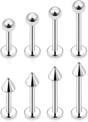16G Lip Rings Surgical Steel Snake Bite Jewelry Labret Jewelry Monroe Lip Barbell Ring Tragus Helix Piercing Jewelry for Women Men 6mm/8mm/10mm/12mm