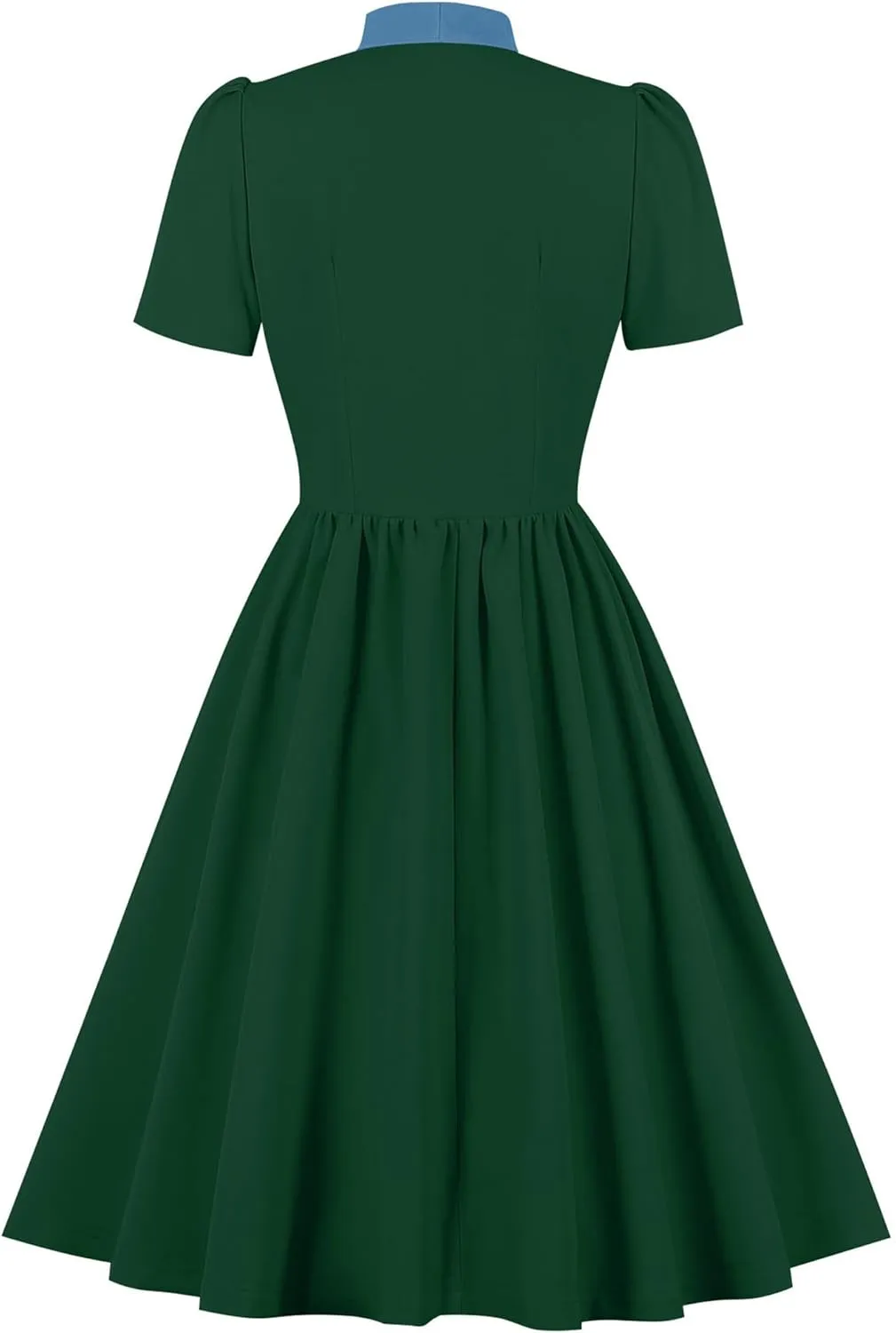 1950s Dresses for Women Vintage Rockabilly Retro Short Sleeve Tie Midi Dress Cocktail Party Evening Prom Gown
