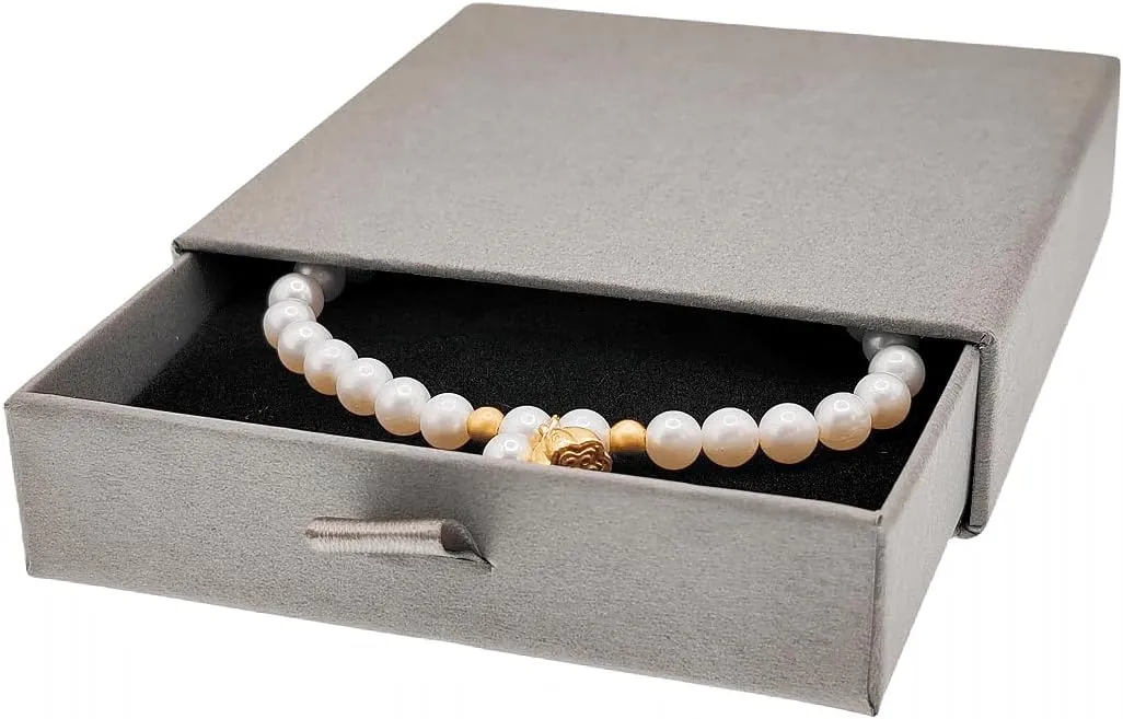 2 Pack Jewelry Gift Boxes Cardboard Jewelry Boxes, 4 x 4 x 1.4 Inch Small Gift Boxes for Jewelry Earrings Necklaces Handmade Bangles Bracelets (Grey)