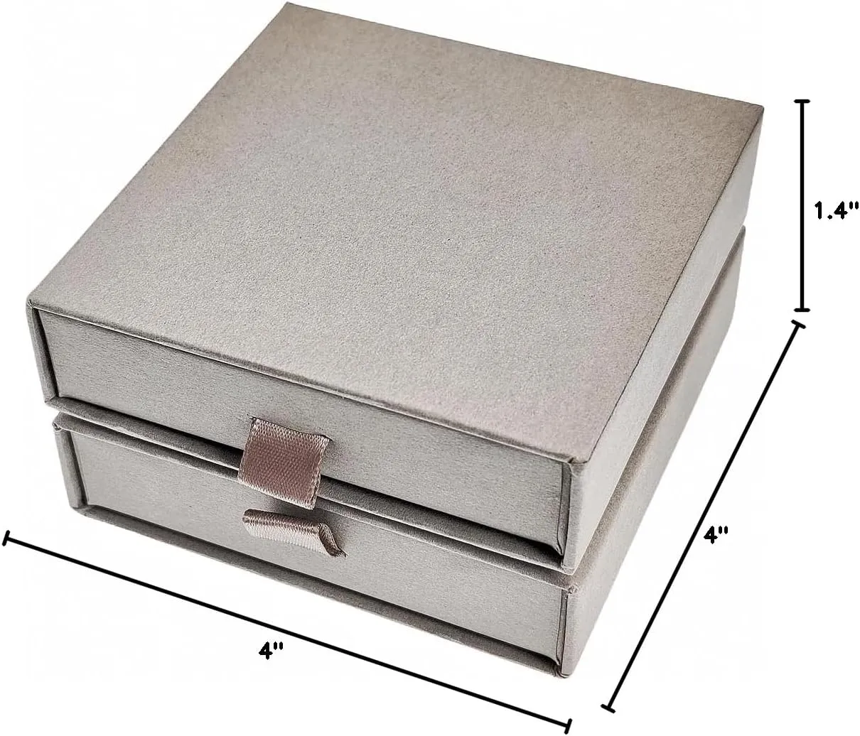 2 Pack Jewelry Gift Boxes Cardboard Jewelry Boxes, 4 x 4 x 1.4 Inch Small Gift Boxes for Jewelry Earrings Necklaces Handmade Bangles Bracelets (Grey)