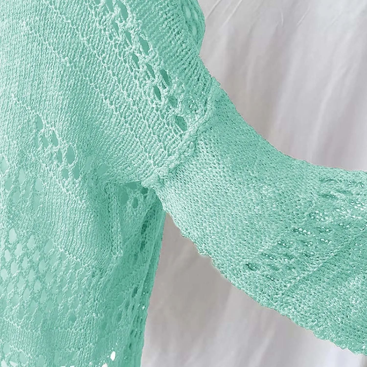 2024 Summer Crochet Cardigan Sweater Long Sleeve Boho Oversized Open Front Outwear Cotton Emporium Cardigan