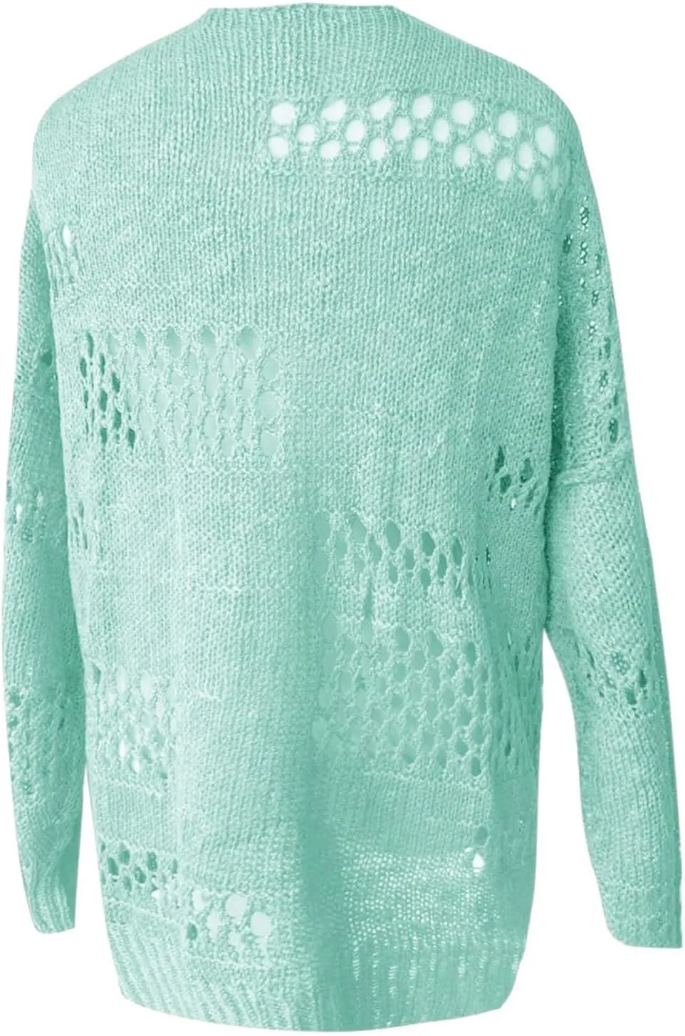 2024 Summer Crochet Cardigan Sweater Long Sleeve Boho Oversized Open Front Outwear Cotton Emporium Cardigan