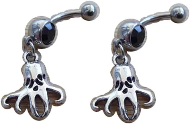 2pcs octopus Belly Button Ring, Belly Jewelry, belly button jewelry, girlfriend belly ring, navel ring