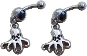 2pcs octopus Belly Button Ring, Belly Jewelry, belly button jewelry, girlfriend belly ring, navel ring