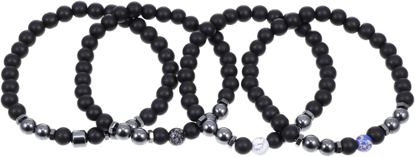 4Pcs Black Obsidian Anklet Chains Wear Resistant Ankle Decor Unique Foot Accessory for Stylish Outfits Versatile and Creative Jewelry for Women