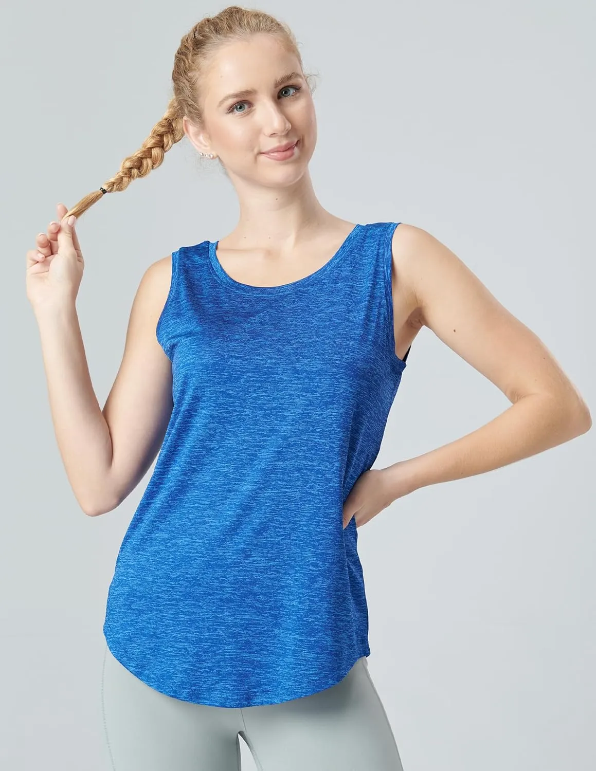 5 Pack Wide Straps Womens Workout Tank Tops, Athletic Sleeveless Shirts for Women, Ladies Exercise Tops for Yoga Tennis