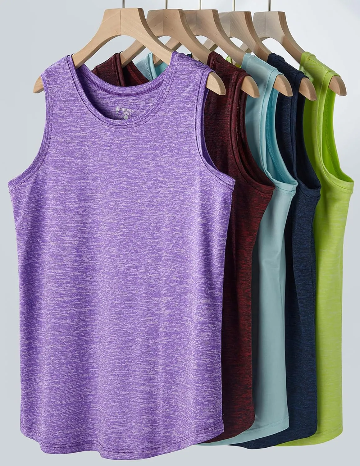 5 Pack Wide Straps Womens Workout Tank Tops, Athletic Sleeveless Shirts for Women, Ladies Exercise Tops for Yoga Tennis