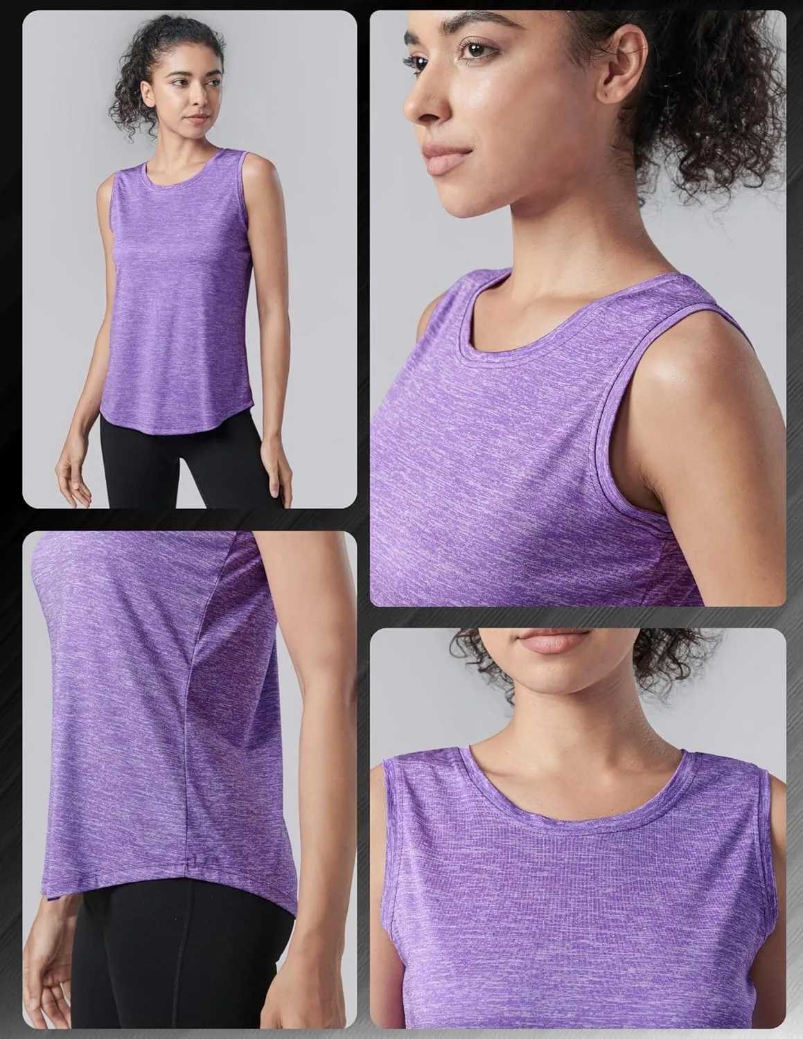 5 Pack Wide Straps Womens Workout Tank Tops, Athletic Sleeveless Shirts for Women, Ladies Exercise Tops for Yoga Tennis