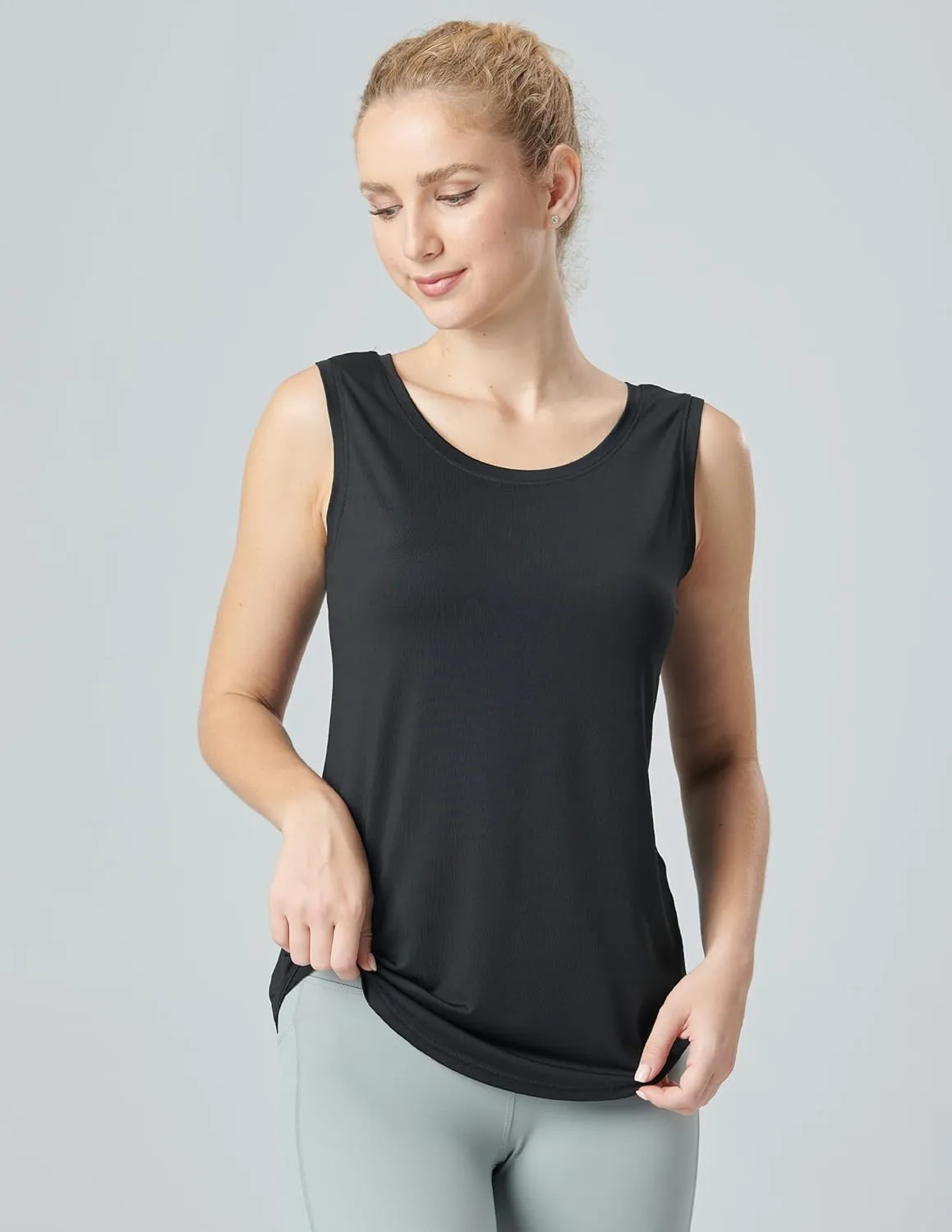 5 Pack Wide Straps Womens Workout Tank Tops, Athletic Sleeveless Shirts for Women, Ladies Exercise Tops for Yoga Tennis