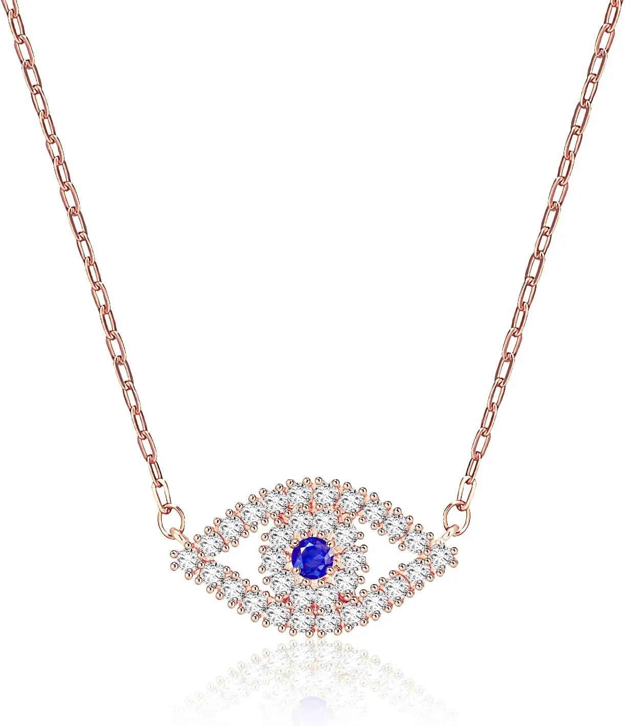 Apsvo Dainty Evil Eye Necklace, Silver/Gold/Rose Gold Protection Jewelry for Women Trendy Jewelry