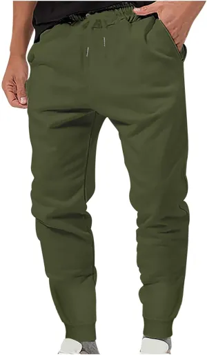 Aymnlox Mens Lightweight Hiking Pants Trendy Casual Slim Fit Cotton Sweatpants Drawstring Elastic Tapered Pants with Pockets