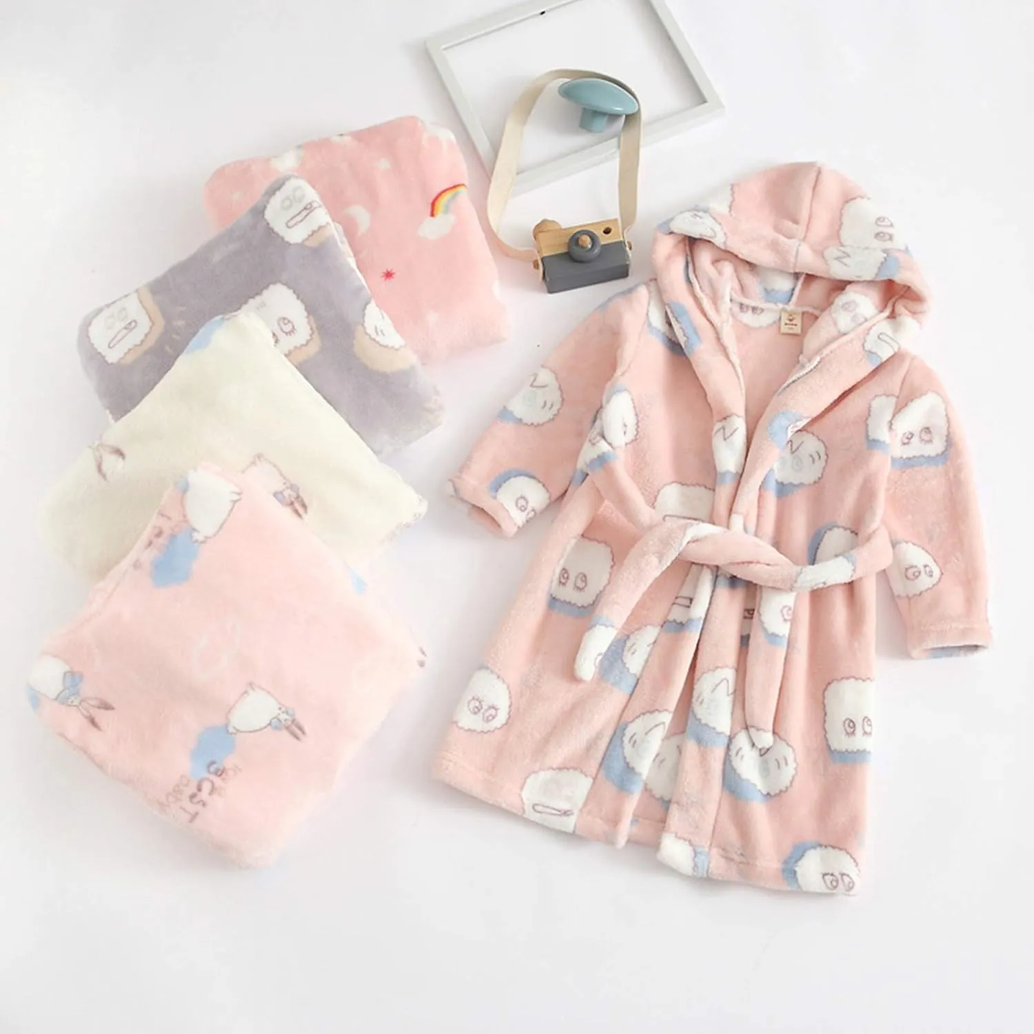 Baby Girl Newborn Clothes Toddler Baby Boys Girls Cartoon Bathrobes Flannel Night-Robe Sleepwear
