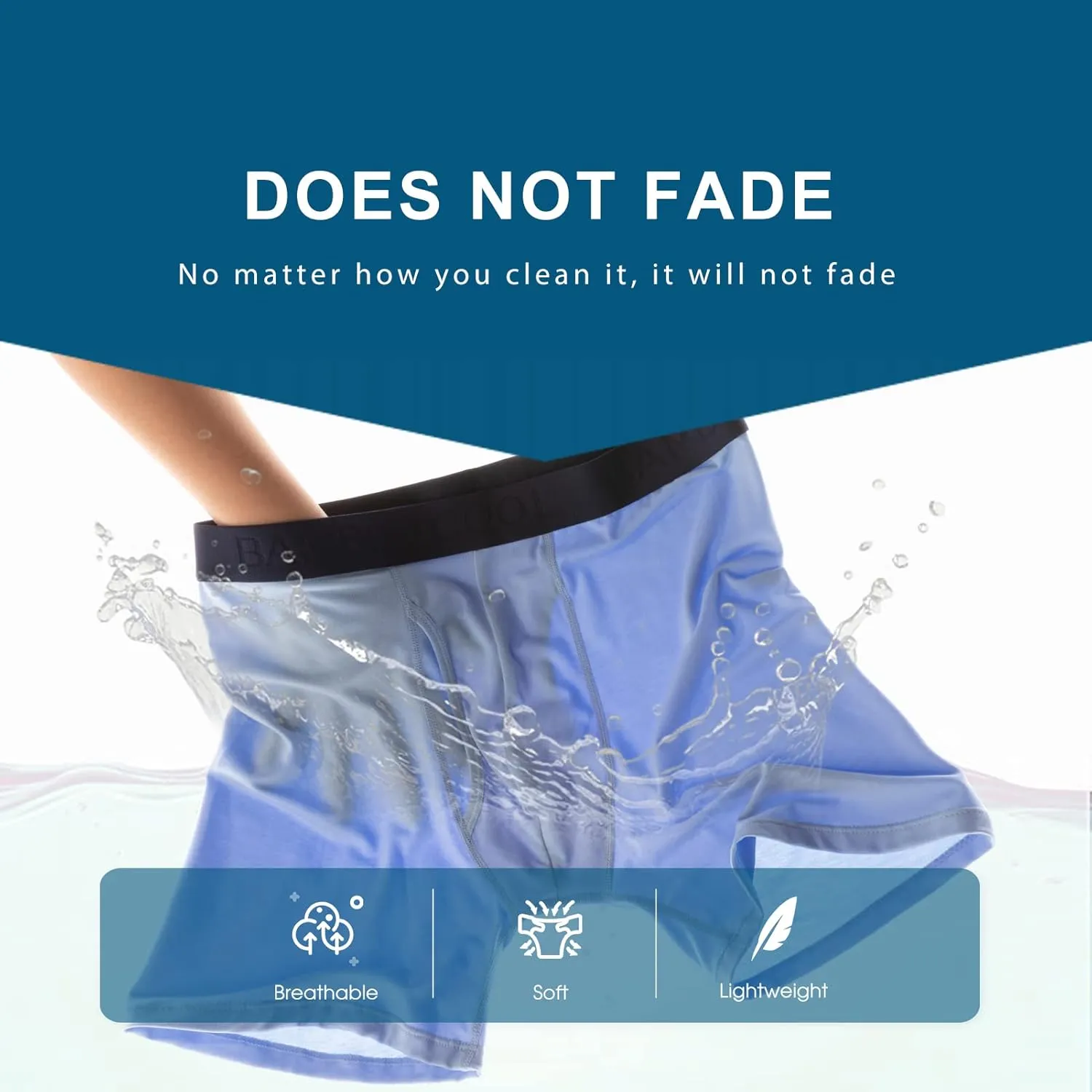 BAMBOO COOL Men's Underwear Boxer Briefs Fly with Built-in 3D Pouch Comfortable Cool Underwear for Men 4 Pack
