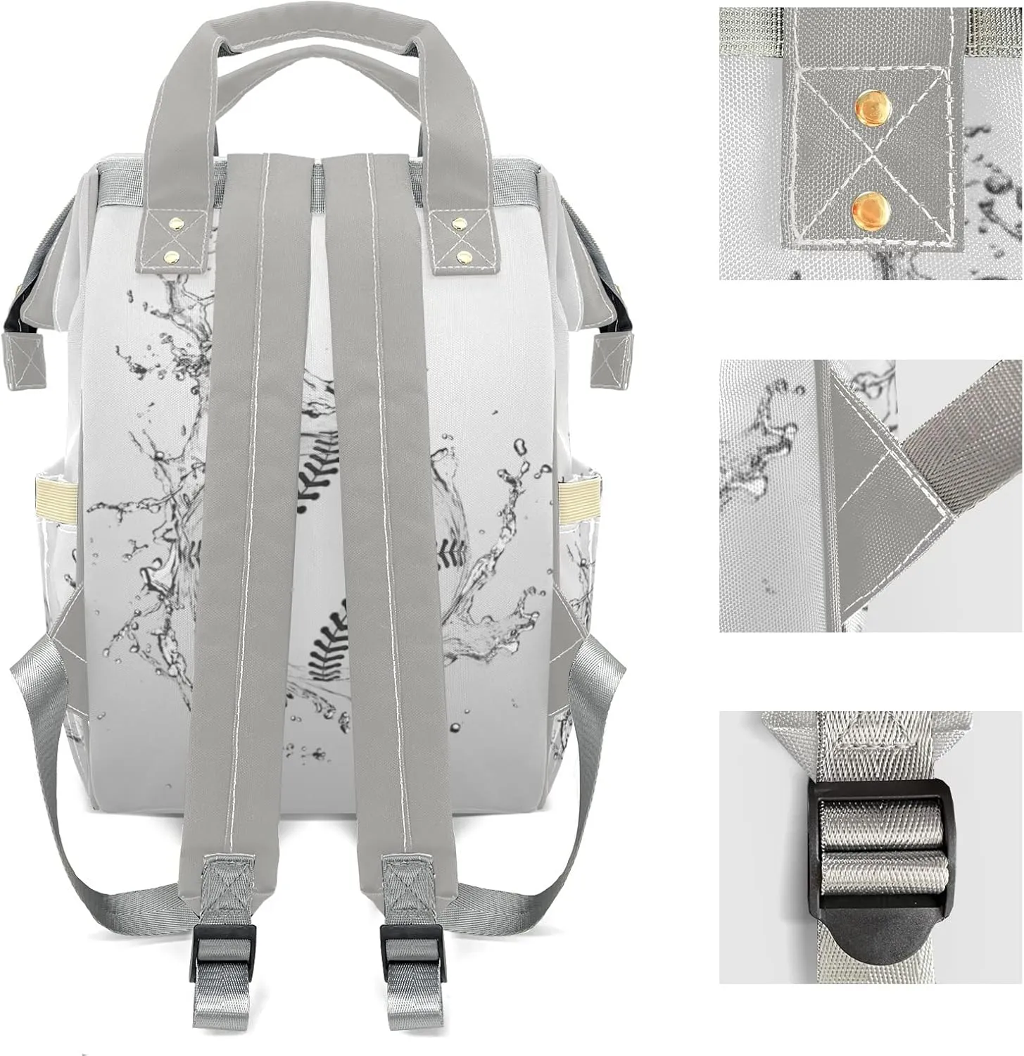 Baseball Water Mummy Bags Custom Text Personalized with Name Diaper Bags Giving Backpack