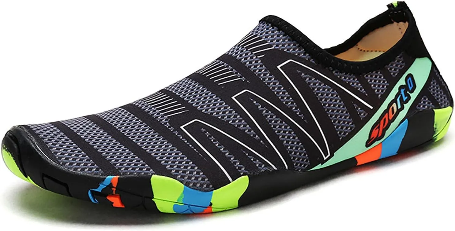 Beach Shoes for Men and Women Summer Quick Drying Swimming Non Slip Water Socks Breathable River Trekking Snorkeling and Wading Soft Soles Fishing Shoe (Grey, 6.5)