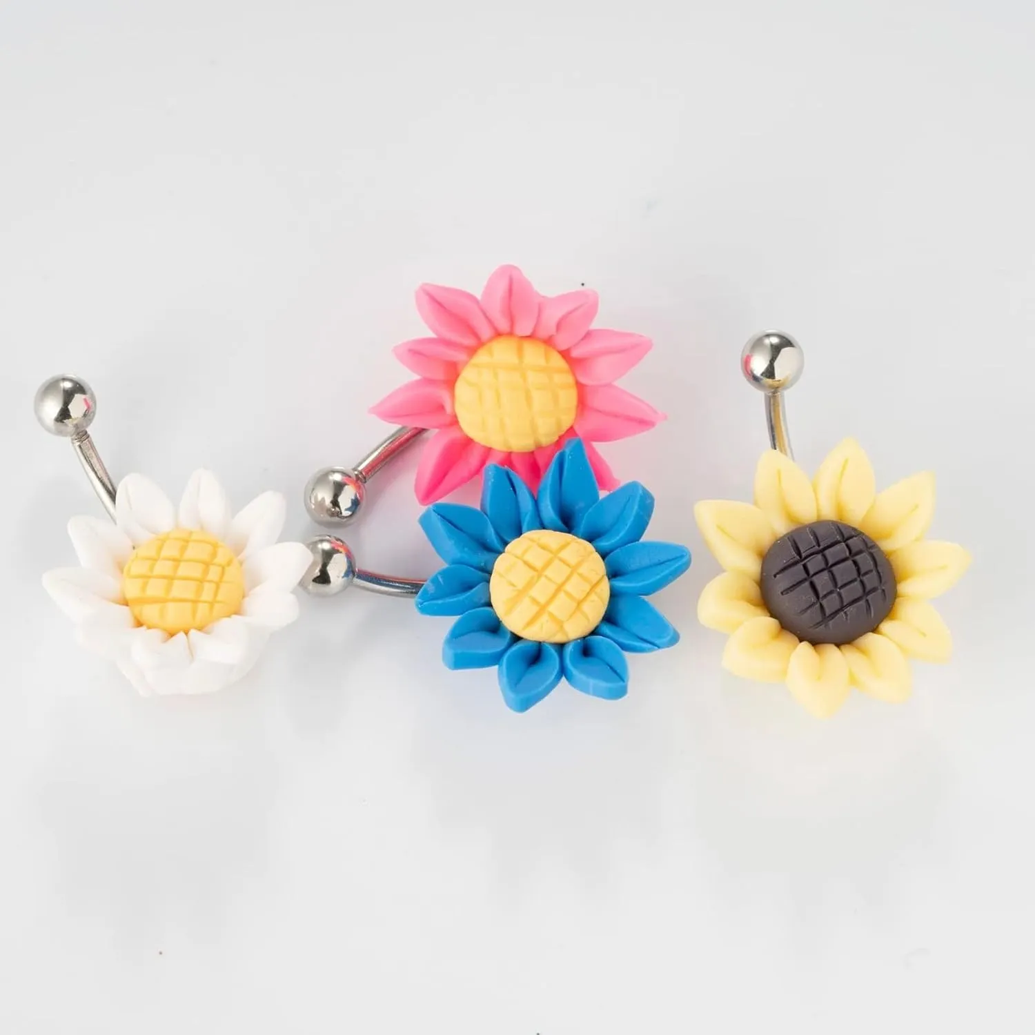 Belly Rings for Women, Stainless Steel Sunflower Belly Button Jewelry, Piercing Body Jewelry for Women