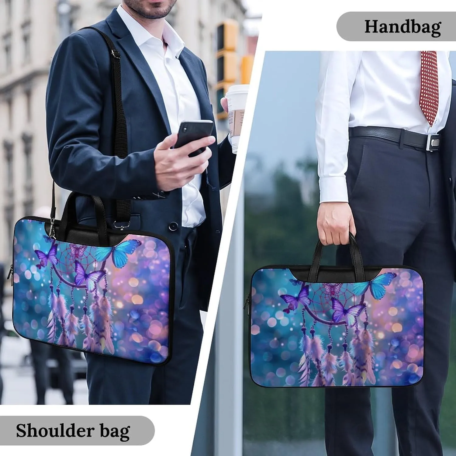 Butterfly Dream Catcher Laptop Tote Bag Waterproof Computer Carrying Case Business Office Briefcase