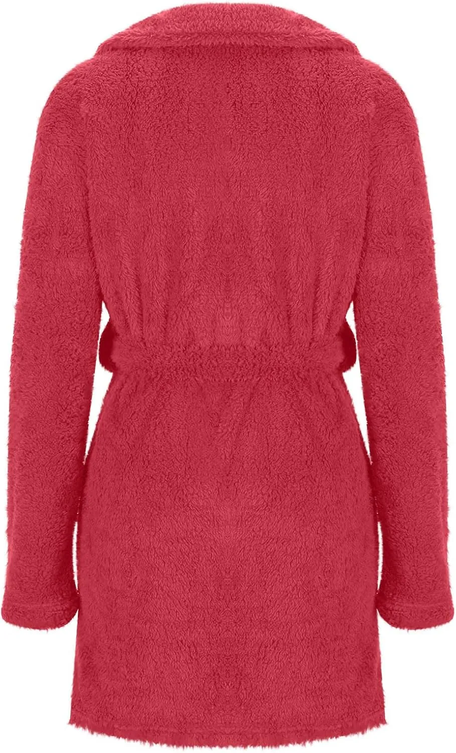 BZGTZT Women Fleece Robe, Short Cozy Plush Robes For Womens Soft Shawl Collar Warm Spa Bathrobe Winter Thicker House Coat