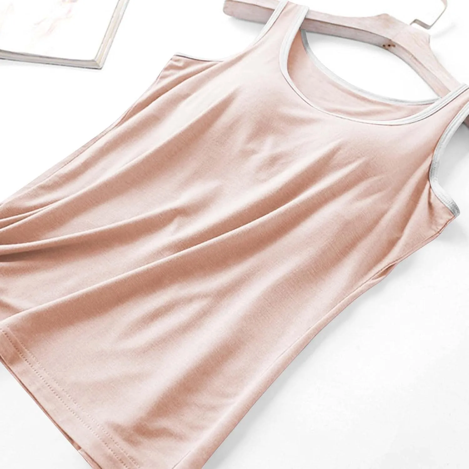 Camisole Tops for Women, Tank Top with Built in Bra for Women Plus Size Summer Workout Gym Yoga Casual Cami Shirts