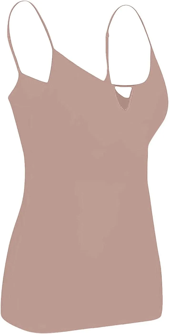 Camisole Tops for Women White Built in Bra Tank Tops Adjustable Spaghetti Strap 2025 Spring Summer Cami Shirts Under Clothes