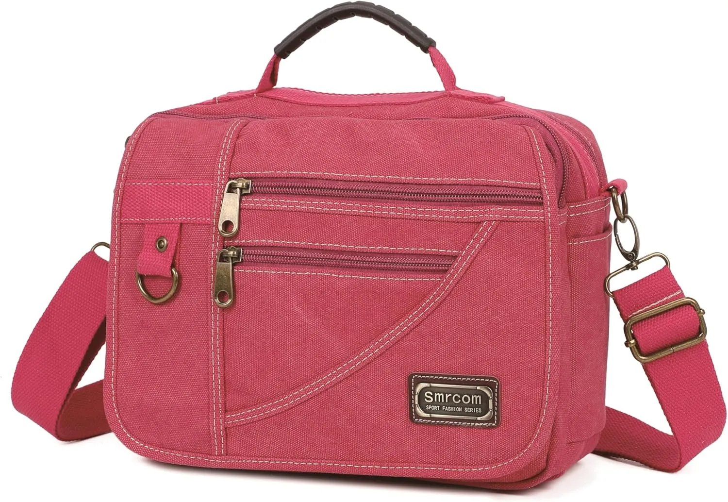 Canvas Purse - Small Crossbody Messenger Shoulder Work Travel Bag