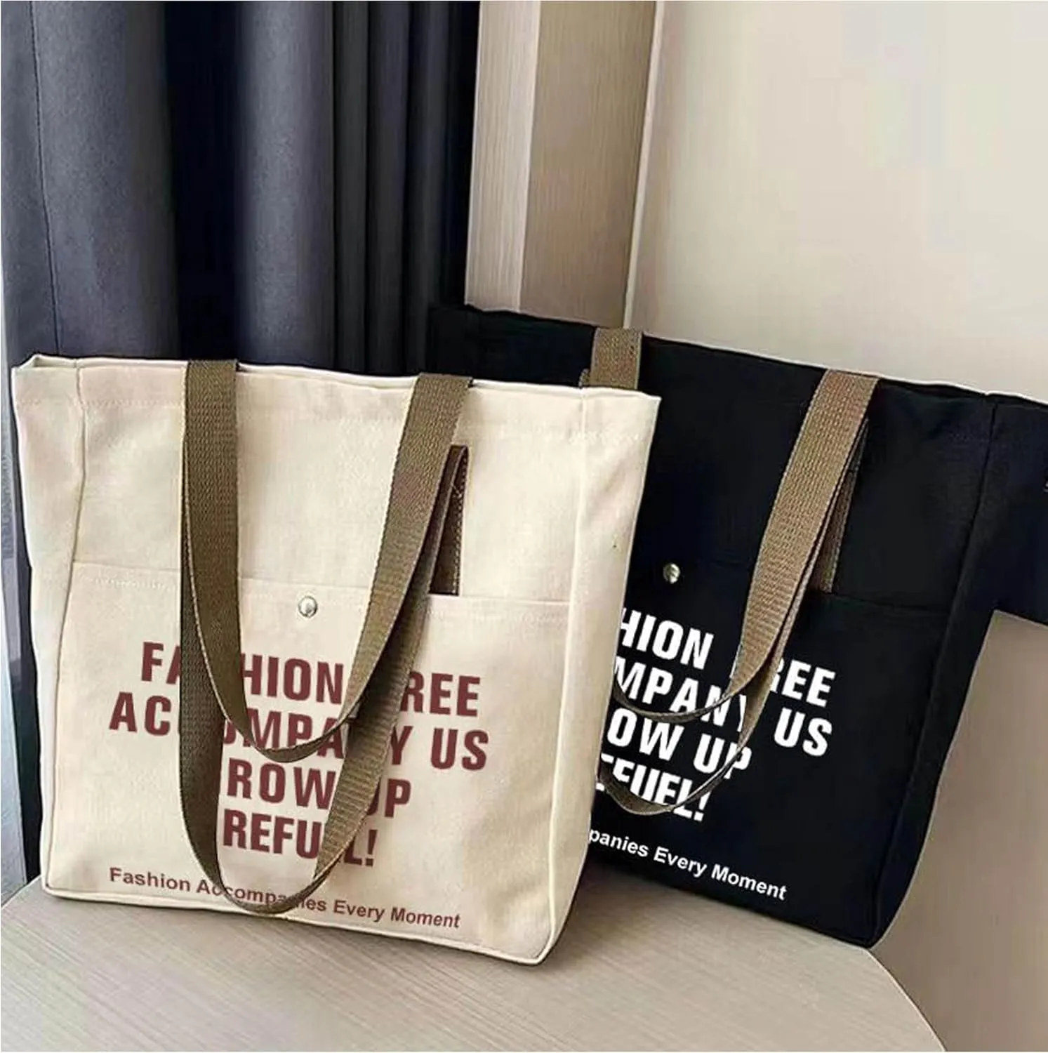 Canvas Tote Bag for Women, Laptop Bag, Reusable Tote Shoulder Bag Casual for Travel, Beach, Vacation, Shopping