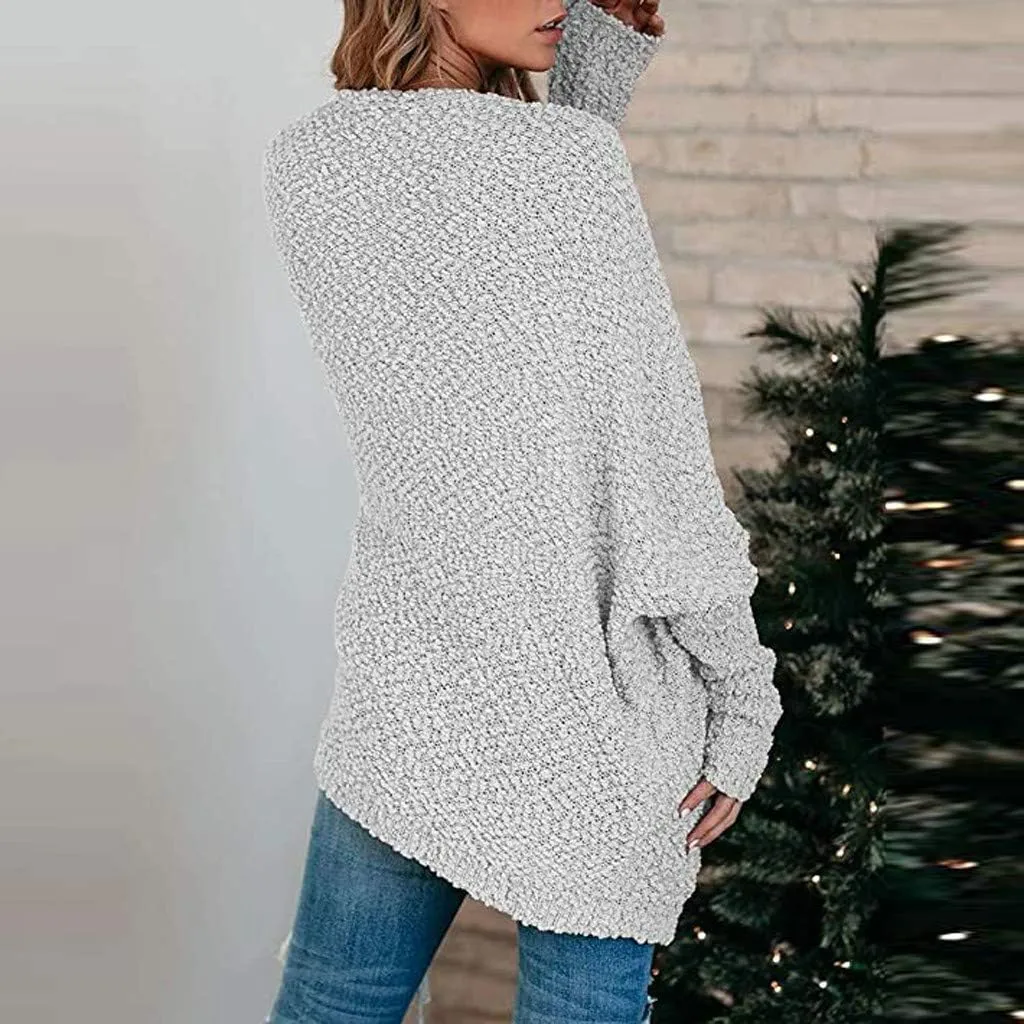 Cardigan Women's Long Oversized Open Front Sweater Popcorn Pockets Sleeve 4X Sweaters for Women Plus Size