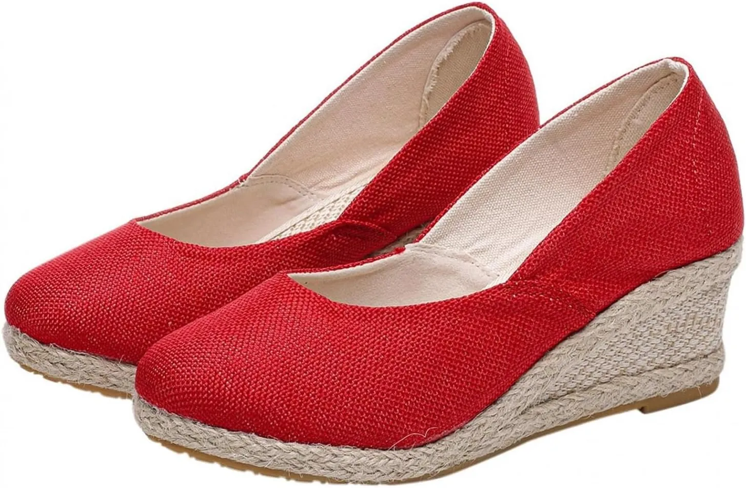 Casual Pumps Shoes for Women Espadrilles Wedge Sandals Closed Pointed Toe Slip On Comfortable Lightweight Walking Dressy Shoes