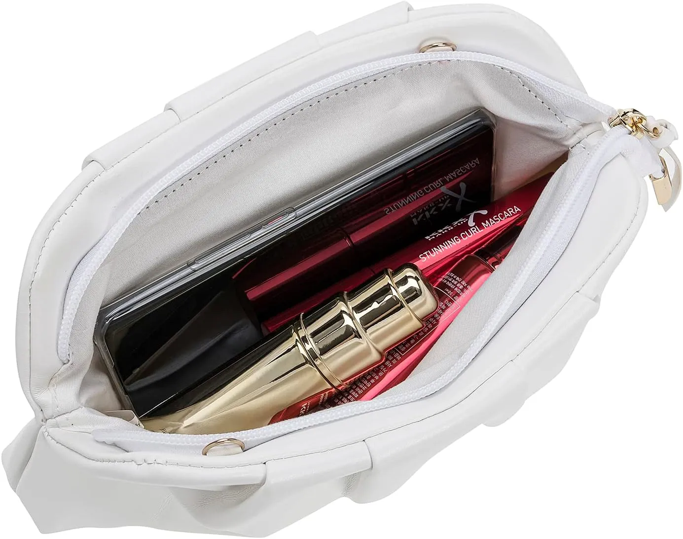 CHARMING TAILOR Chic Soft Vegan Leather Clutch Bag Dressy Pleated PU Evening Purse for Women