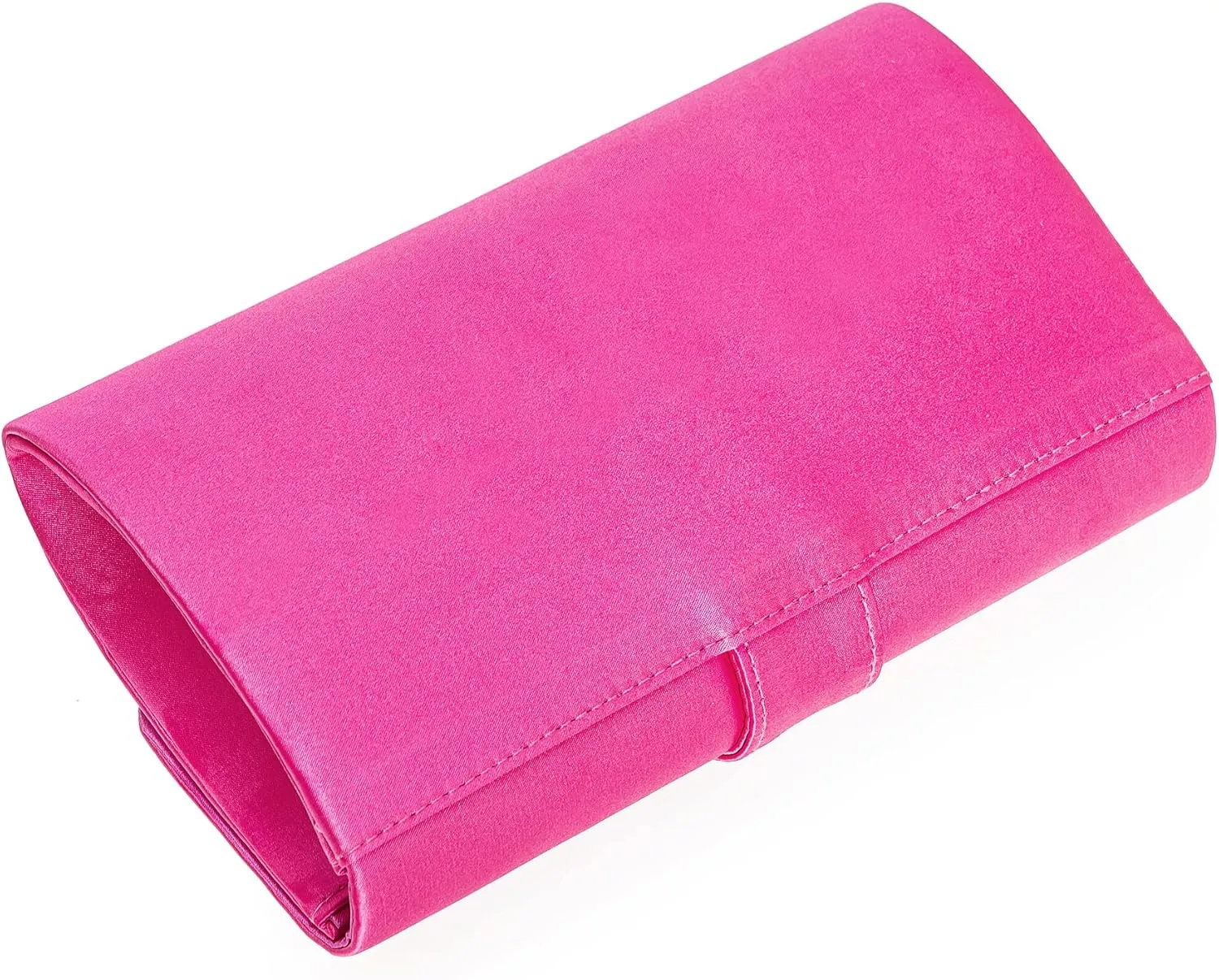 CHARMING TAILOR Evening Bag Diamantes Embellished Satin Clutch Purse for Woman Classy Party Handbag with Beaded Brooch