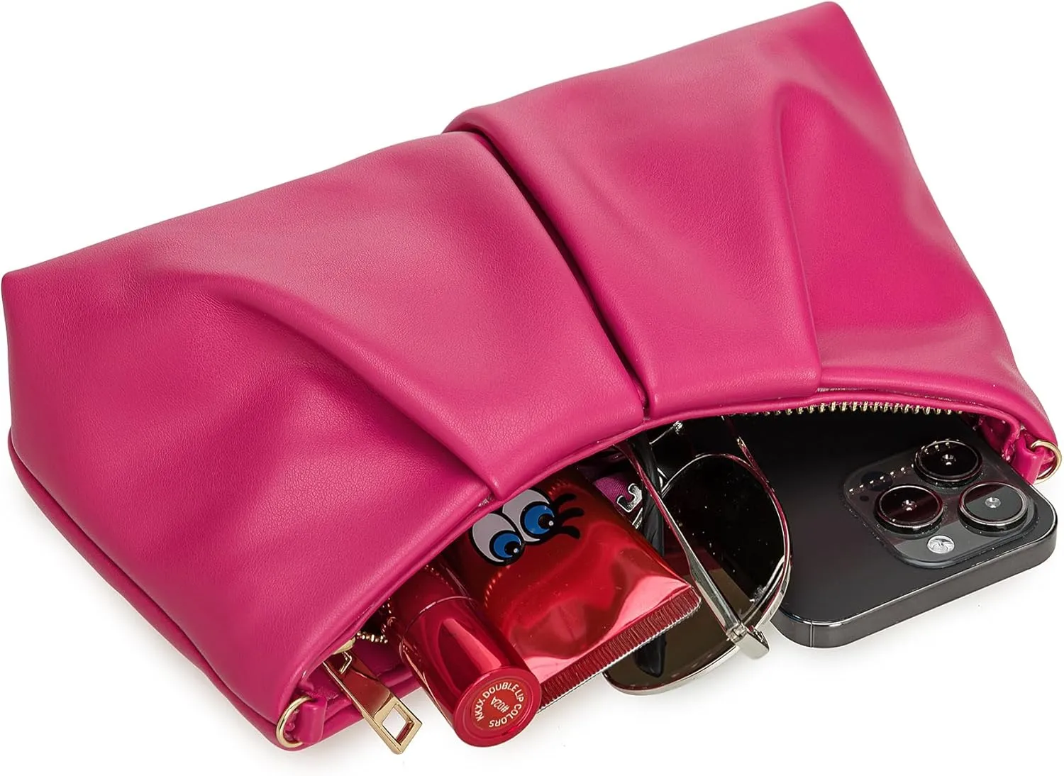CHARMING TAILOR Women Clutch Bag Dressy Formal Handbag Pleated PU Clutch Purse for Cocktail Prom Wedding Party