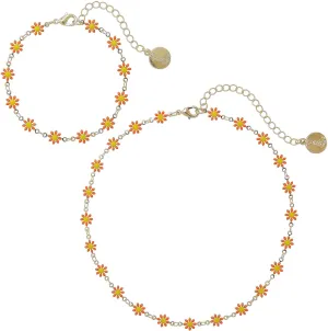 Coiris Daisy Choker Necklace Bracelet,Gold Chain Necklaces Jewelry Flower Jewelry Set for Women Girls