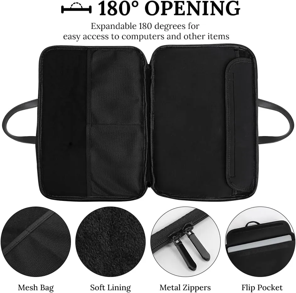 Dolphins Jumping Out Of Ocean Waves Leather Bag Laptop Case Slim Water Resistant Computer Bags with Handle Briefcase for Work