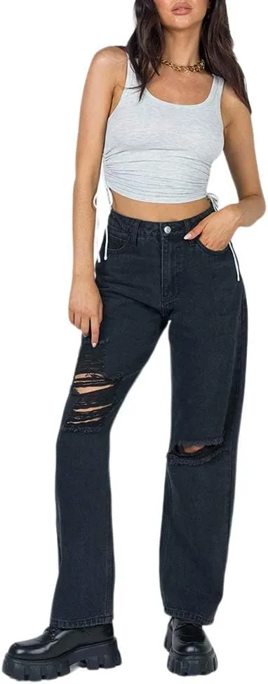 DREAM SLIM-Women's Sleeveless Ruched Ribbed Crop Tank Top-Workout Racerback Crop Tops Camisole Blouses
