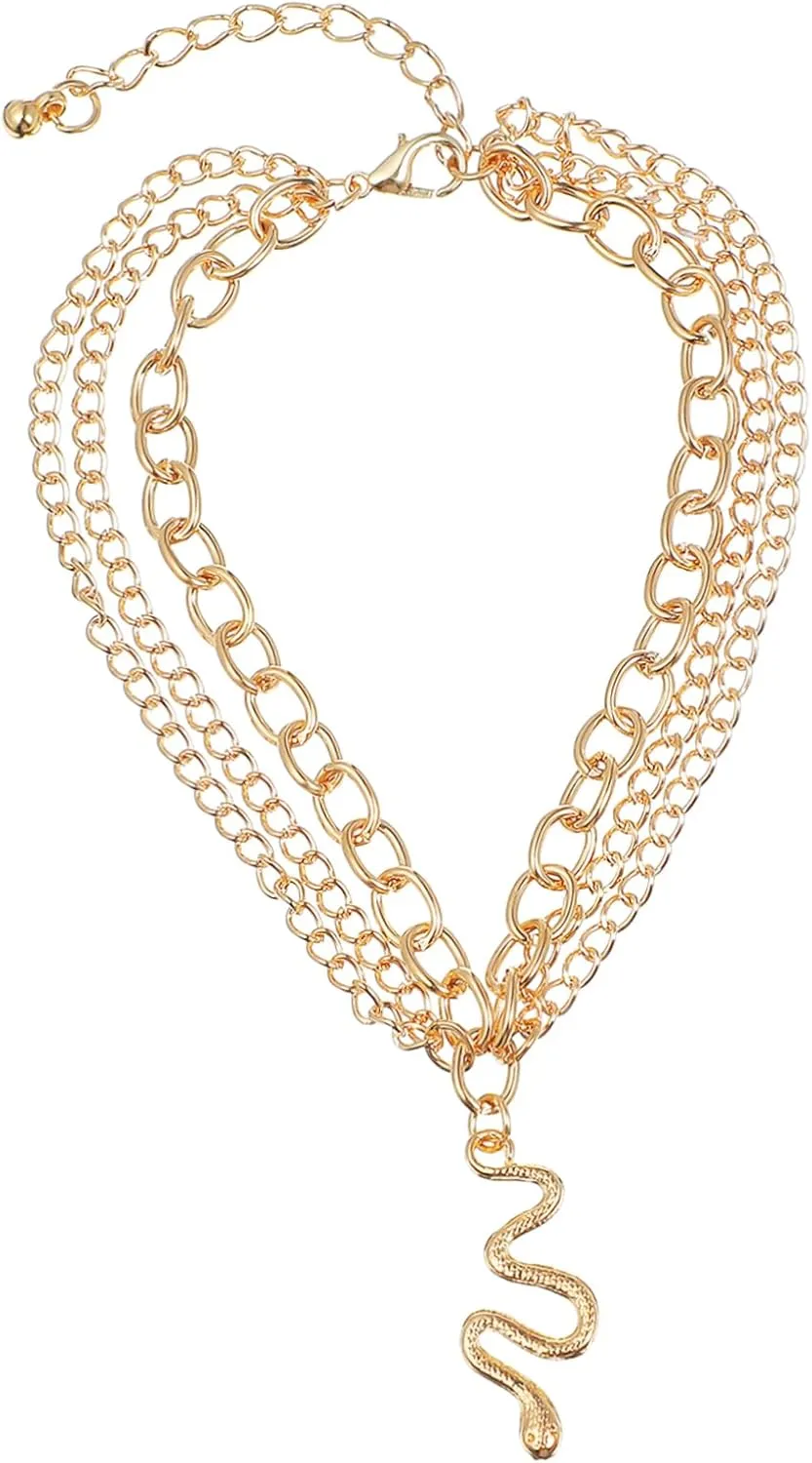Elegant Gold Cross Ankle Bracelet for Women Metal Anklet with Snake Pendant Punk Style Foot Jewelry for Beach and Party