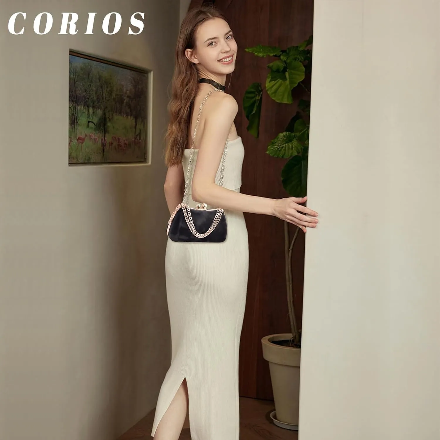 Elegant Handbag Unique Crossbody Charming Shoulder Evening for Women Marble Clutch Bridal Wedding Purse