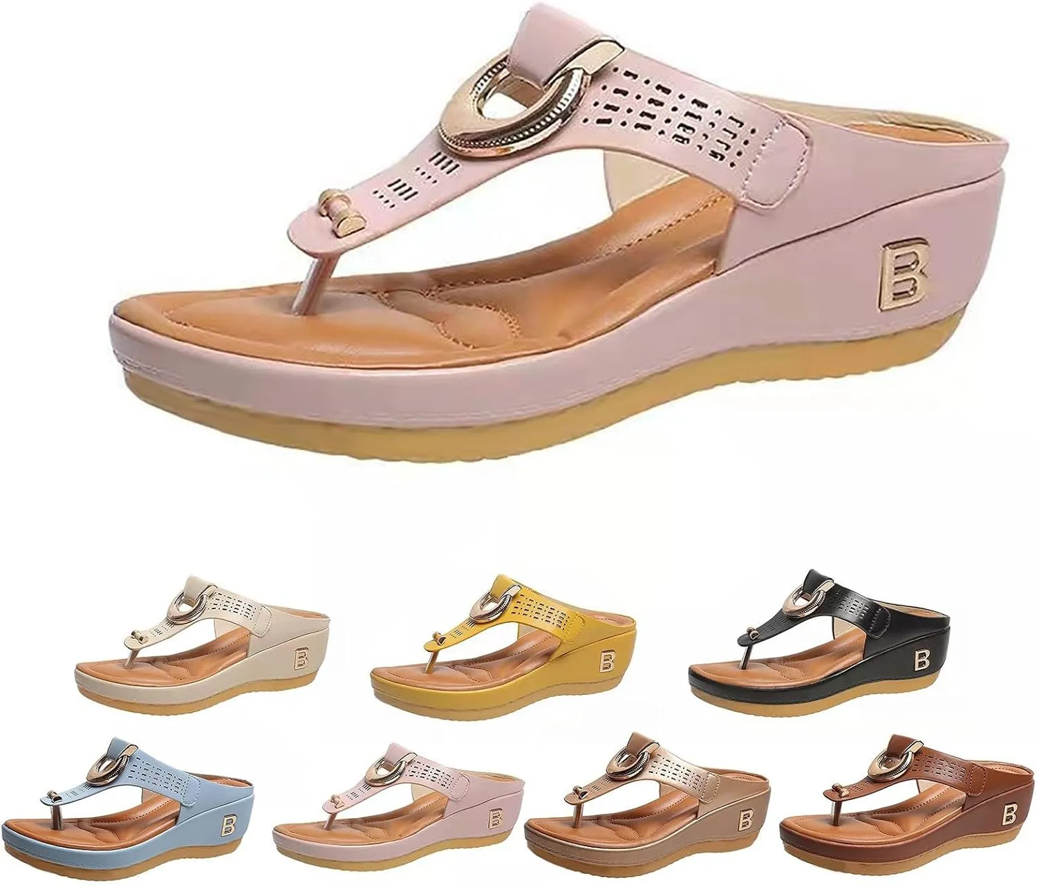 Espadrilles Wedge Sandals for Women Summer Dressy 2025 Flat 3D Hollow Flower Platform Wedge Comfortable Womens Orthopedic Sandal Open Toe Orthotic Flip Flops Slip on Sandal Casual Thong Shoes