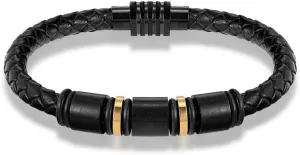 Fashion jewelry leather bracelet stainless steel leather woven bracelet simple leather bracelet men's leather jewelry