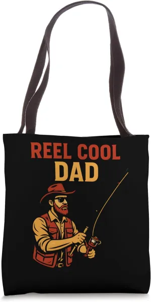 Father's Day Reel Cool Dad Fishing Men Tote Bag