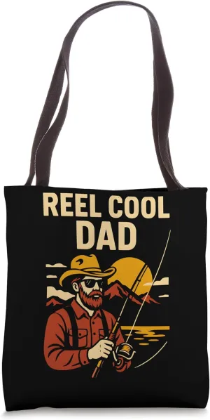Father's Day Reel Cool Dad Fishing Men Tote Bag