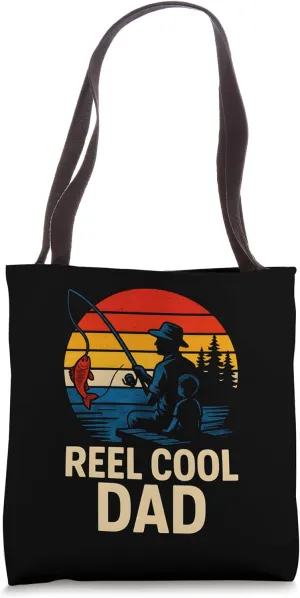 Father's Day Reel Cool Dad Fishing Tote Bag