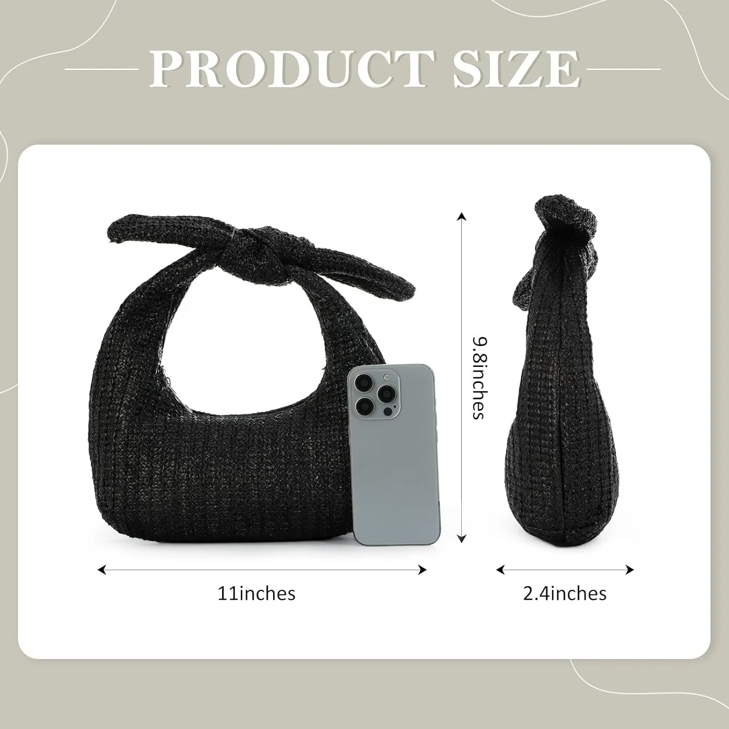 Fecialy Women Bow Purse Straw Summer Clutch Bag Beach Woven Handbags Vacation Tote Formal Party Wedding 2024 New