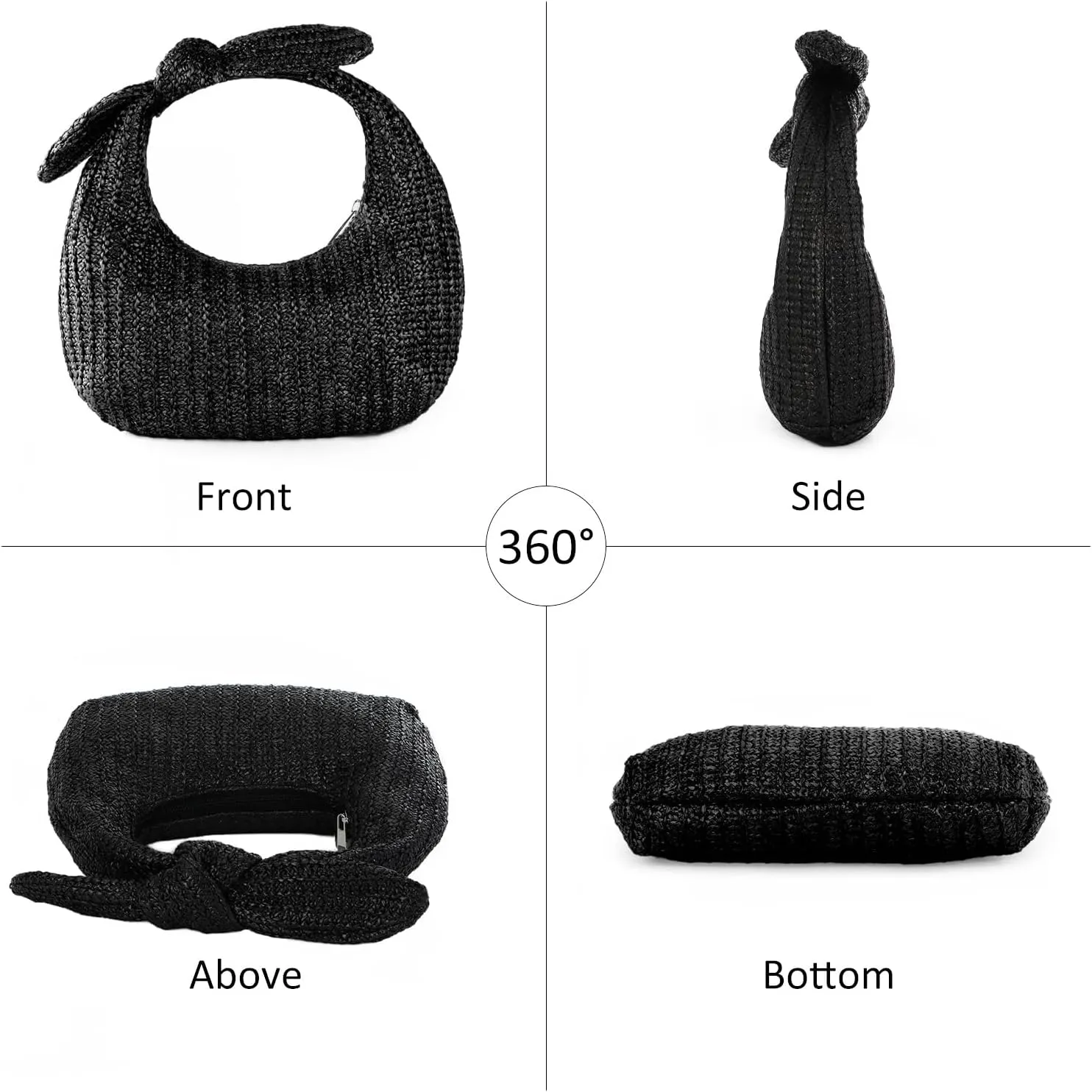 Fecialy Women Bow Purse Straw Summer Clutch Bag Beach Woven Handbags Vacation Tote Formal Party Wedding 2024 New